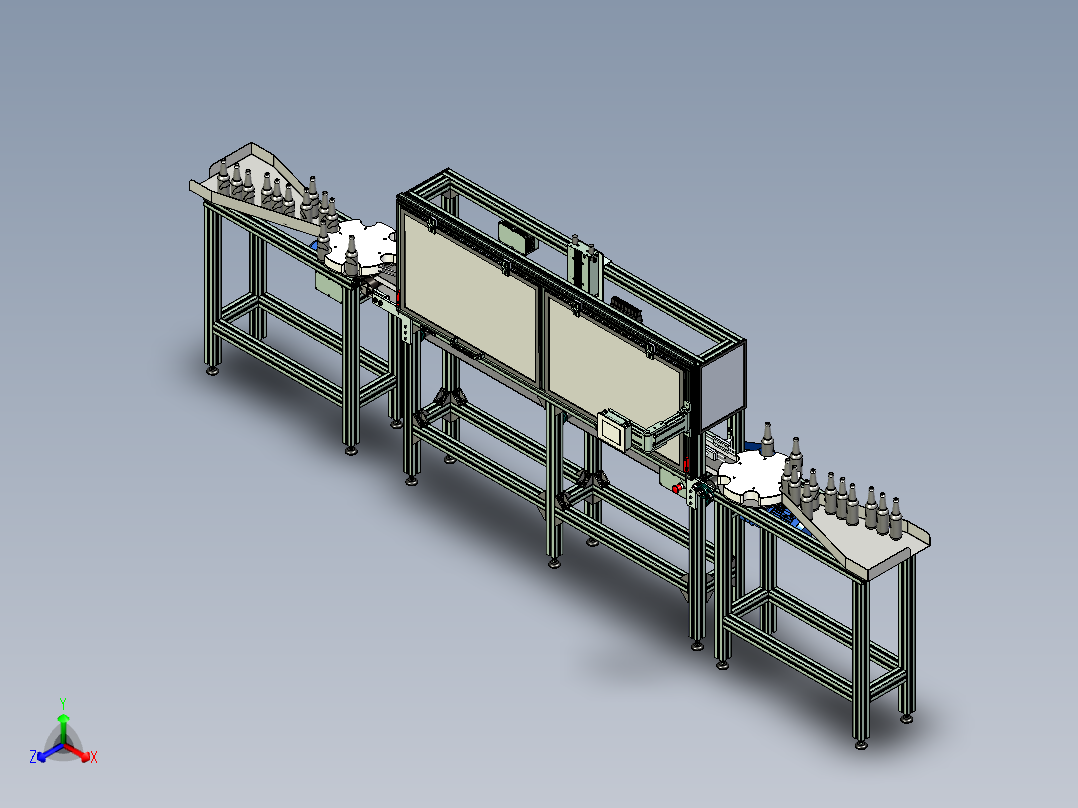 玻璃瓶罐装线三维模型