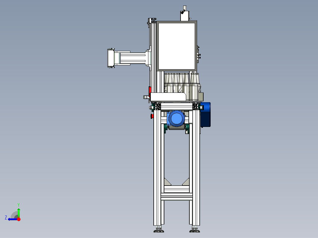 玻璃瓶罐装线三维模型右视图