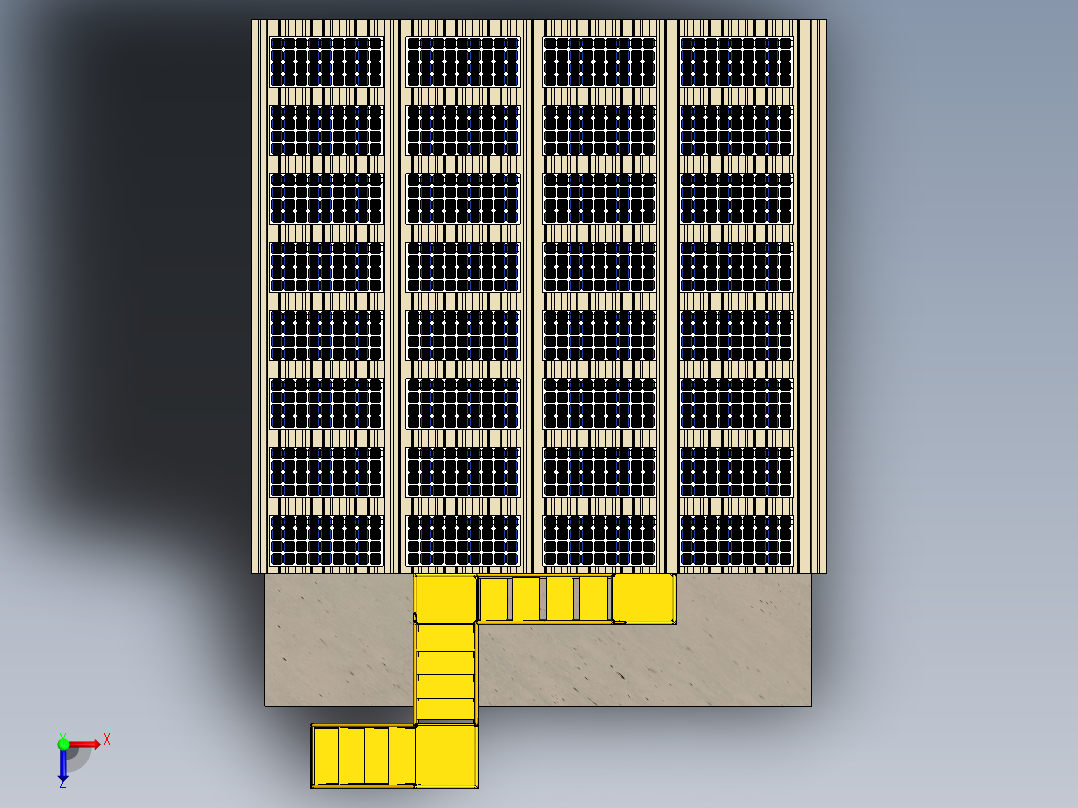 太阳能电池板在建筑中的应用俯视图