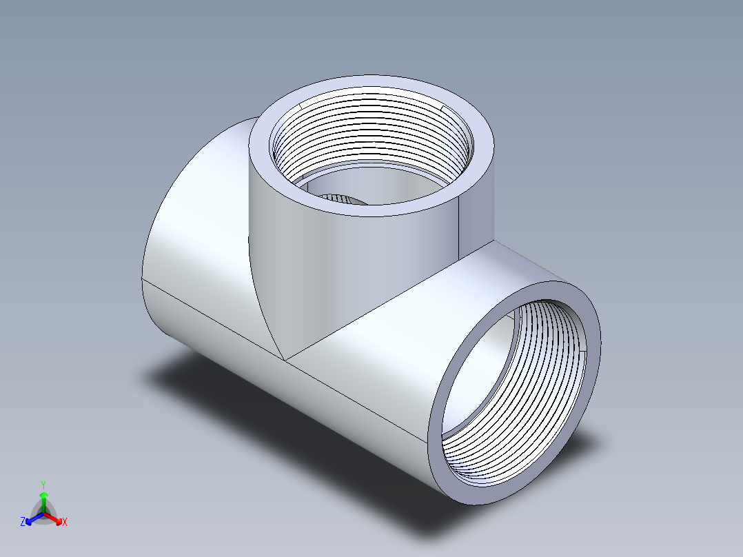 CPVC管件04-Sch80_Tee_FPTxFPTxFPT_9805-020_2in正等轴测图