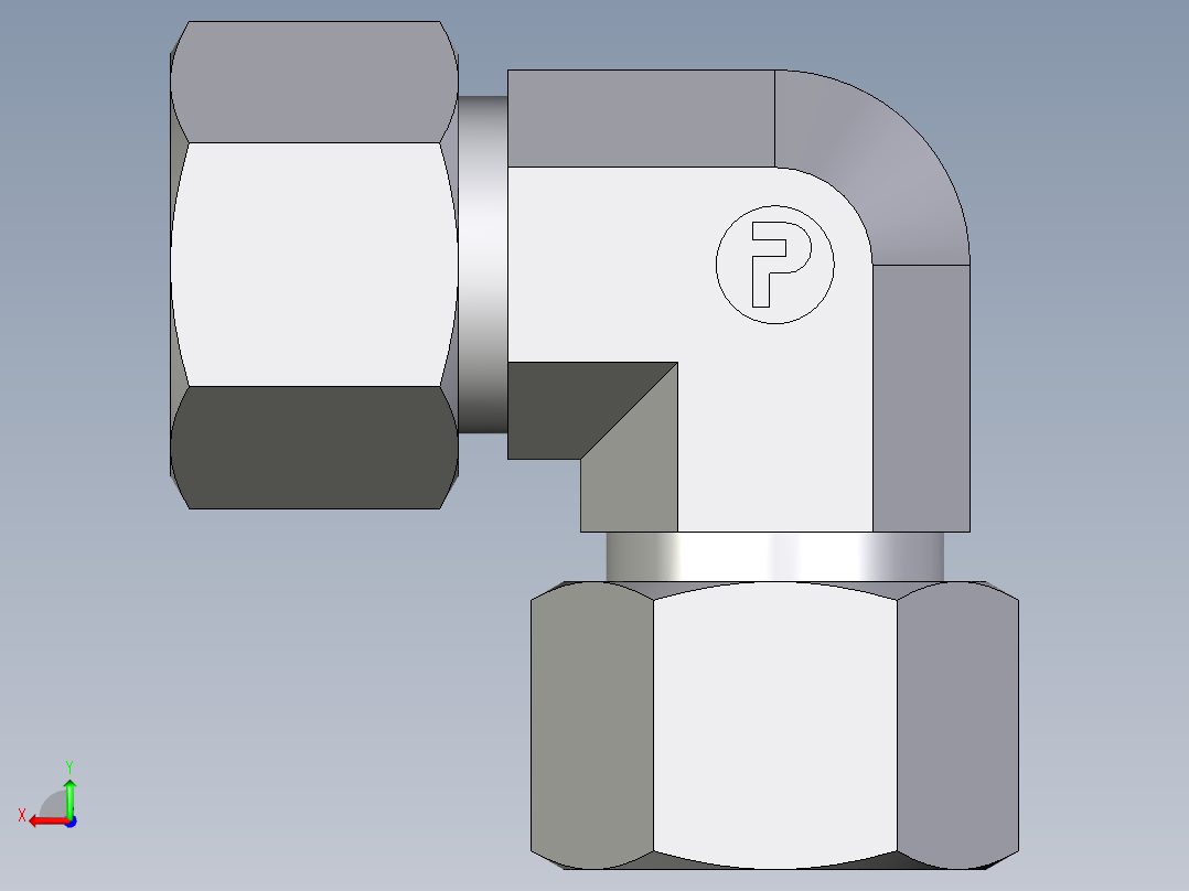 卡套式工业通用硬管接头EO_Union_elbow_W16SCF后视图