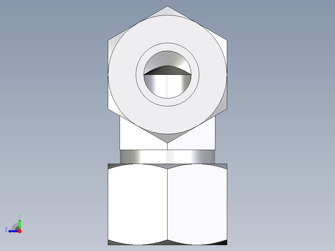 卡套式工业通用硬管接头EO_Union_elbow_W16SCF右视图