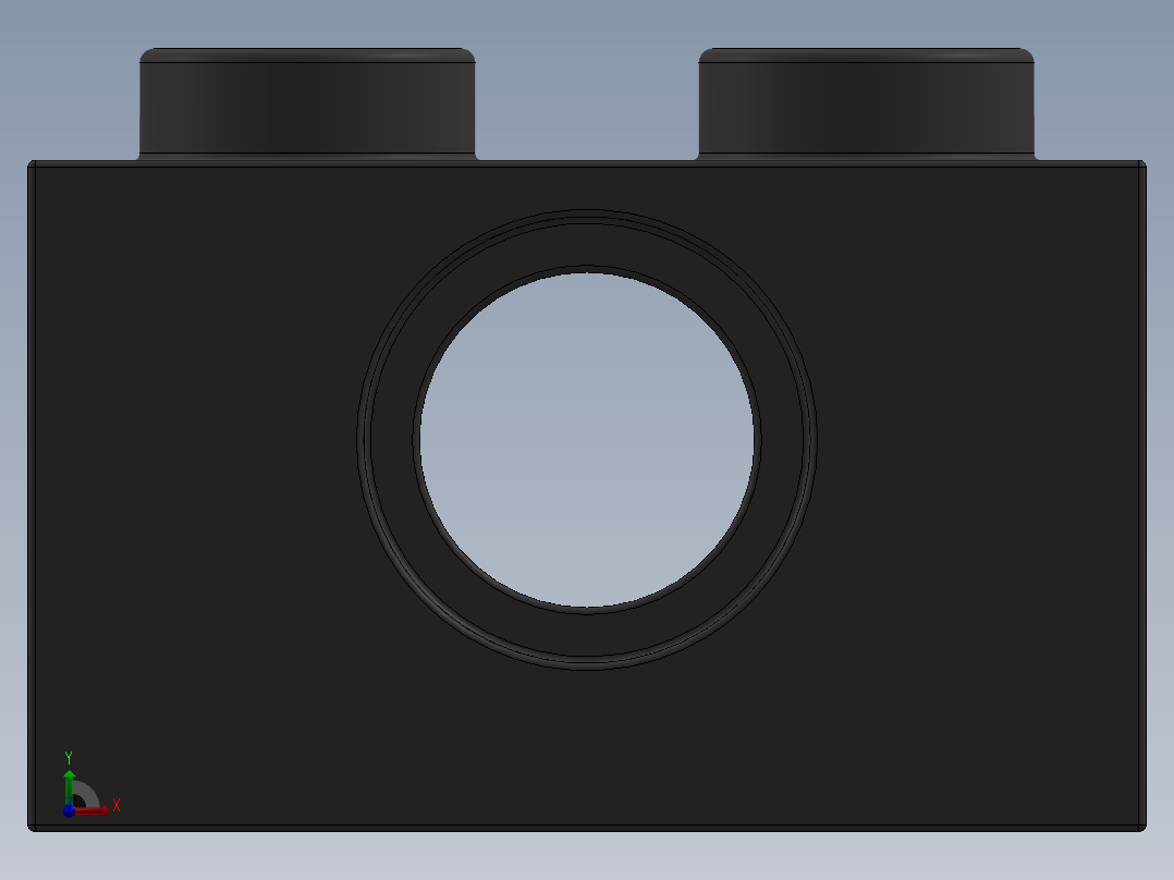 乐高机械组积木（横梁）-4211111 - 3700 Dark Stone Grey Technic Brick 1 x 2 with Hole前视图