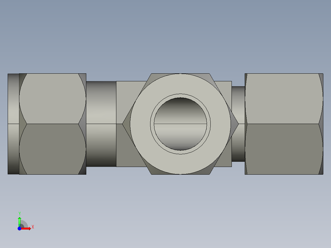 卡套式工业通用硬管接头12_r6bu-s前视图