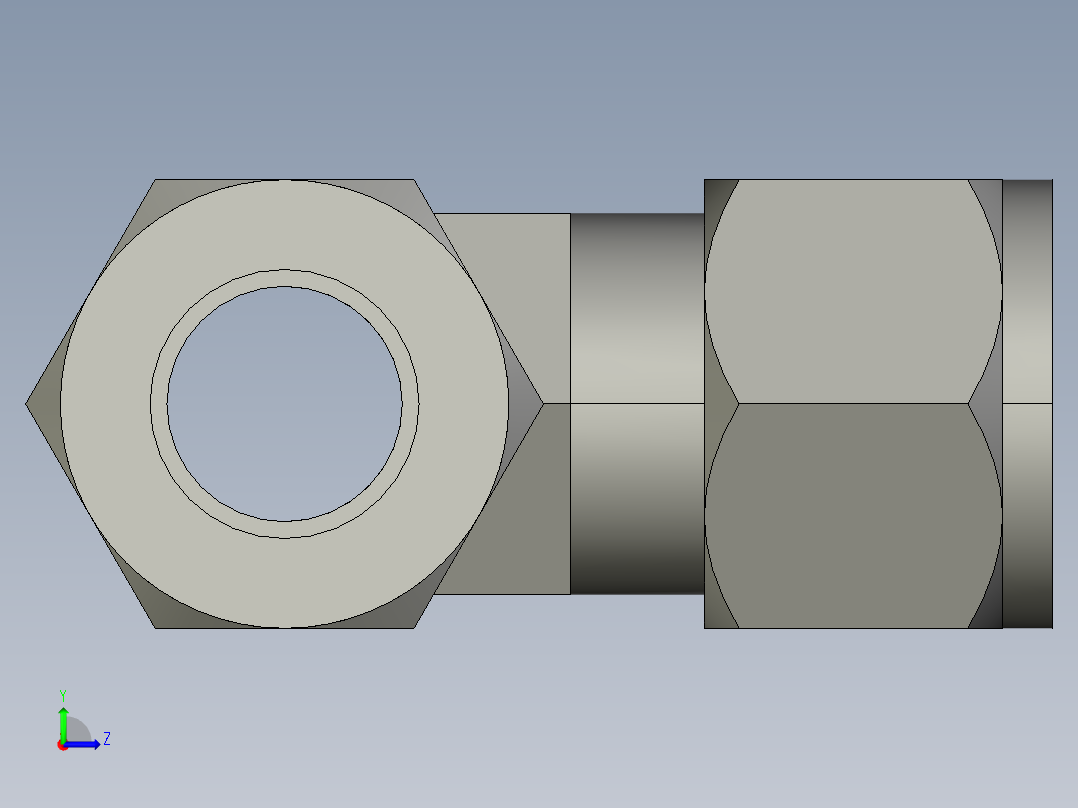 卡套式工业通用硬管接头12_r6bu-s左视图