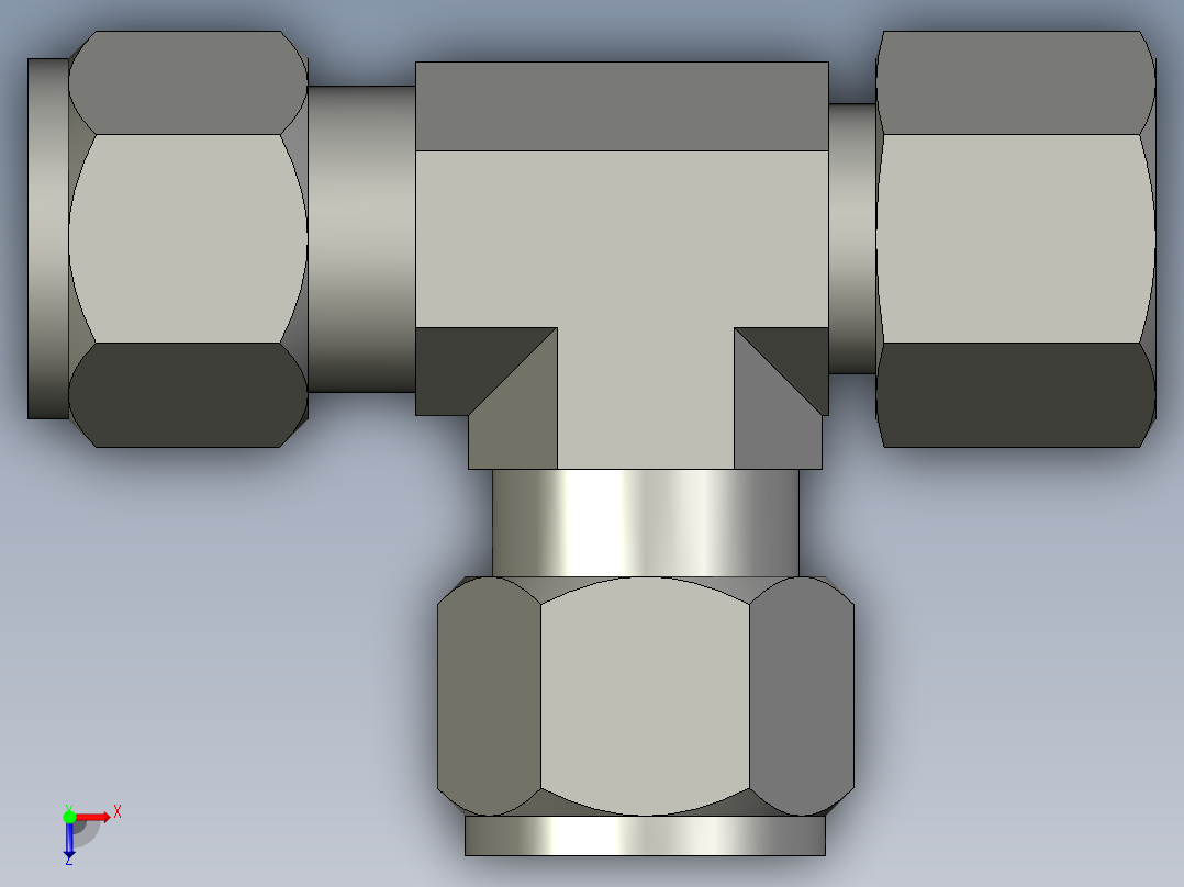 卡套式工业通用硬管接头12_r6bu-s俯视图