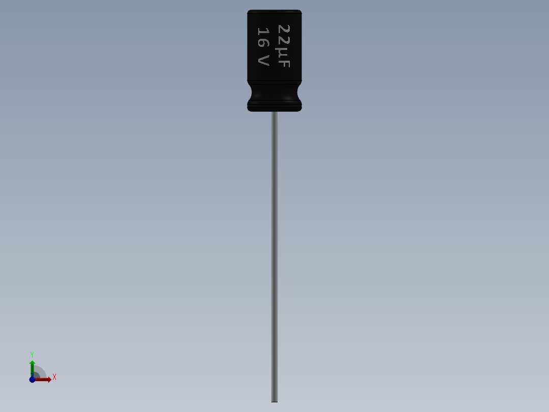 电容器 二极管 电阻器-Capacitor 22uF-16V前视图