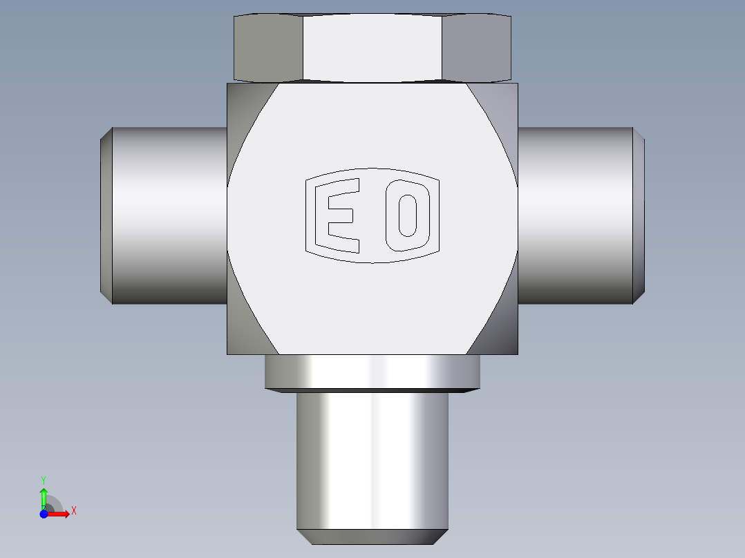 卡套式工业通用硬管接头EO_High_pressure_banjo_tee_TH08LMOMDCF前视图