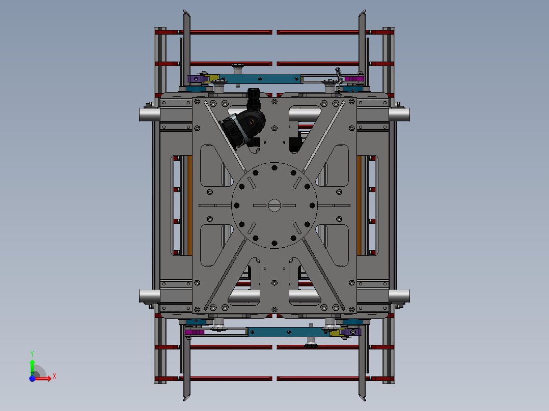 机器人可调式袋夹抓手Solidworks设计 附STEP格式前视图