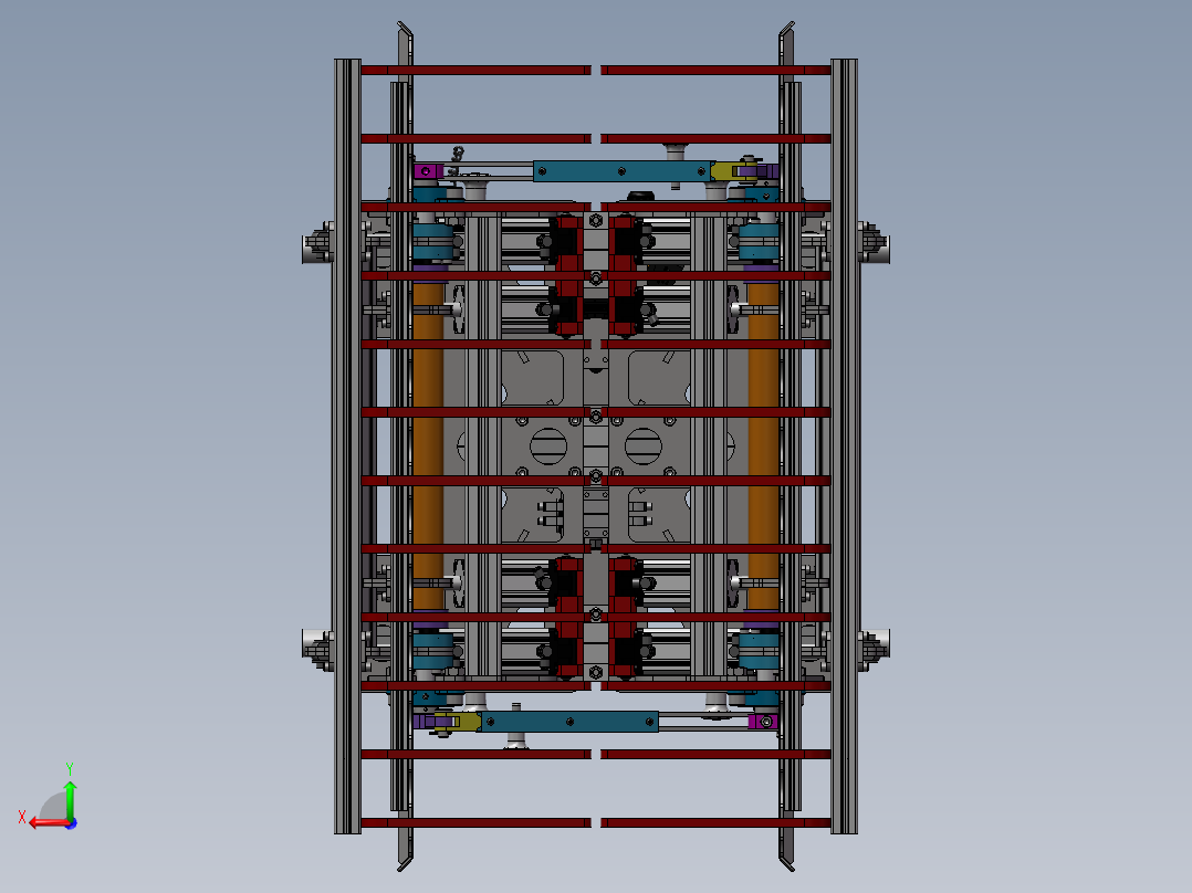 机器人可调式袋夹抓手Solidworks设计 附STEP格式后视图