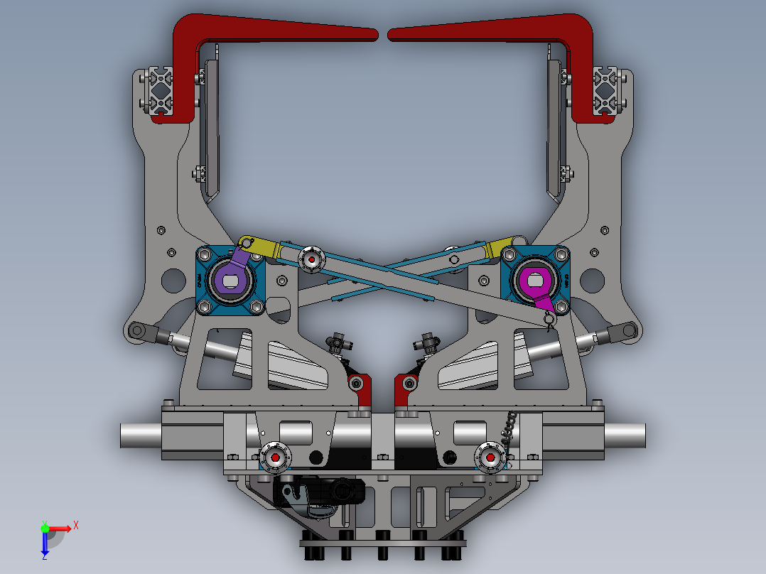 机器人可调式袋夹抓手Solidworks设计 附STEP格式俯视图