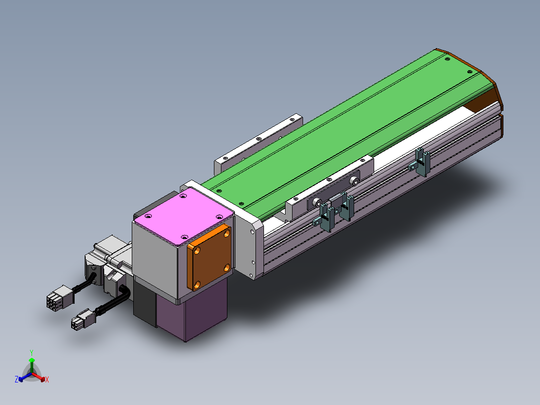 MTB同步带半封闭MTB10-RD-100W正等轴测图