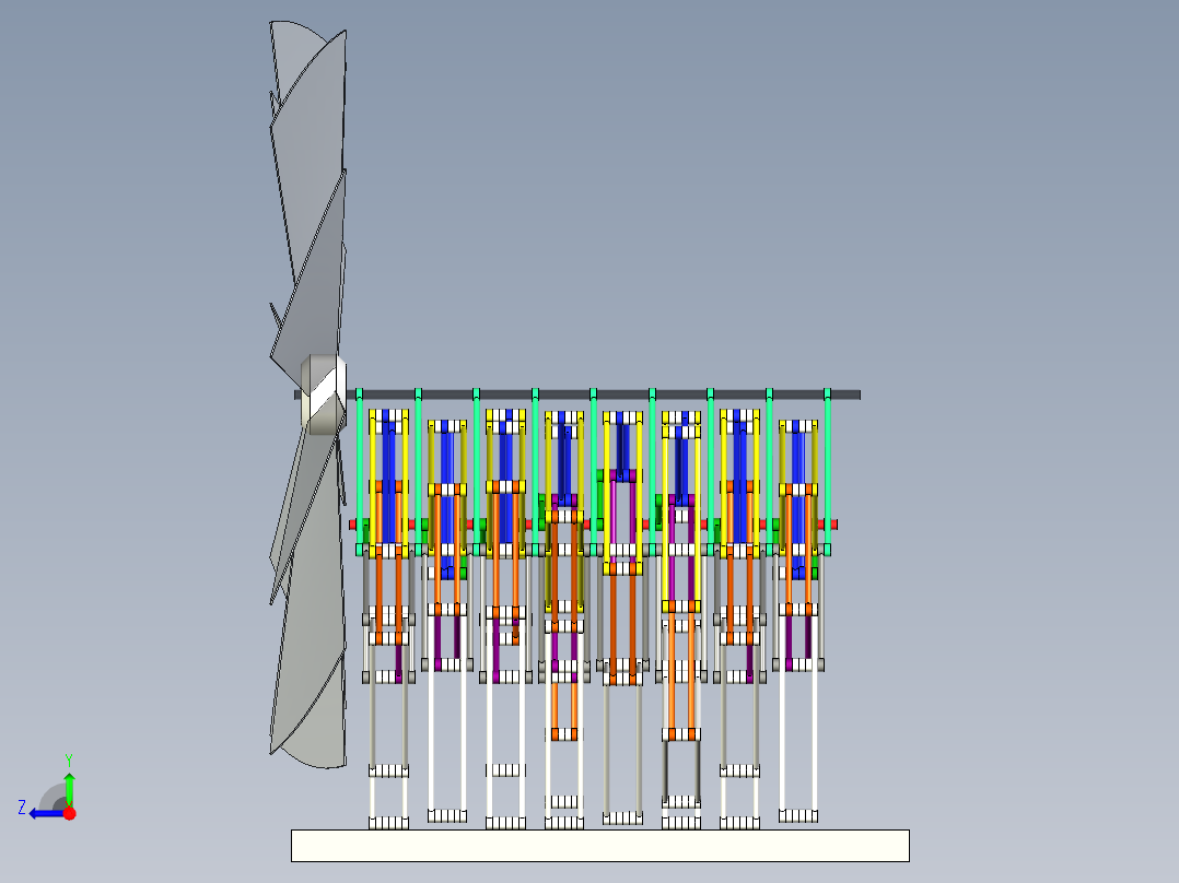 风力仿生兽简易结构3D图纸右视图