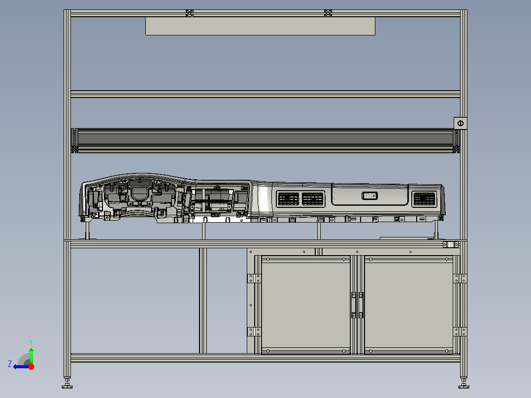 汽车仪表架空调箱操作台右视图