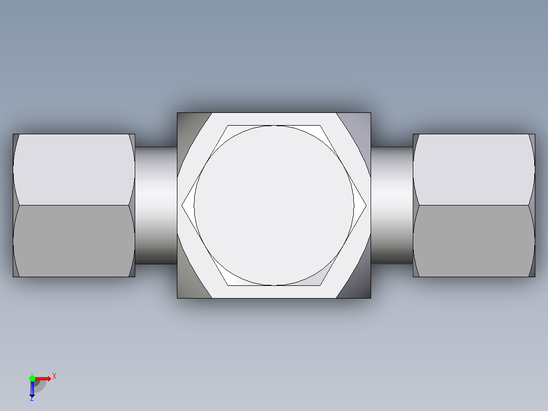 卡套式工业通用硬管接头EO_High_pressure_banjo_tee_TH06ZSM71俯视图