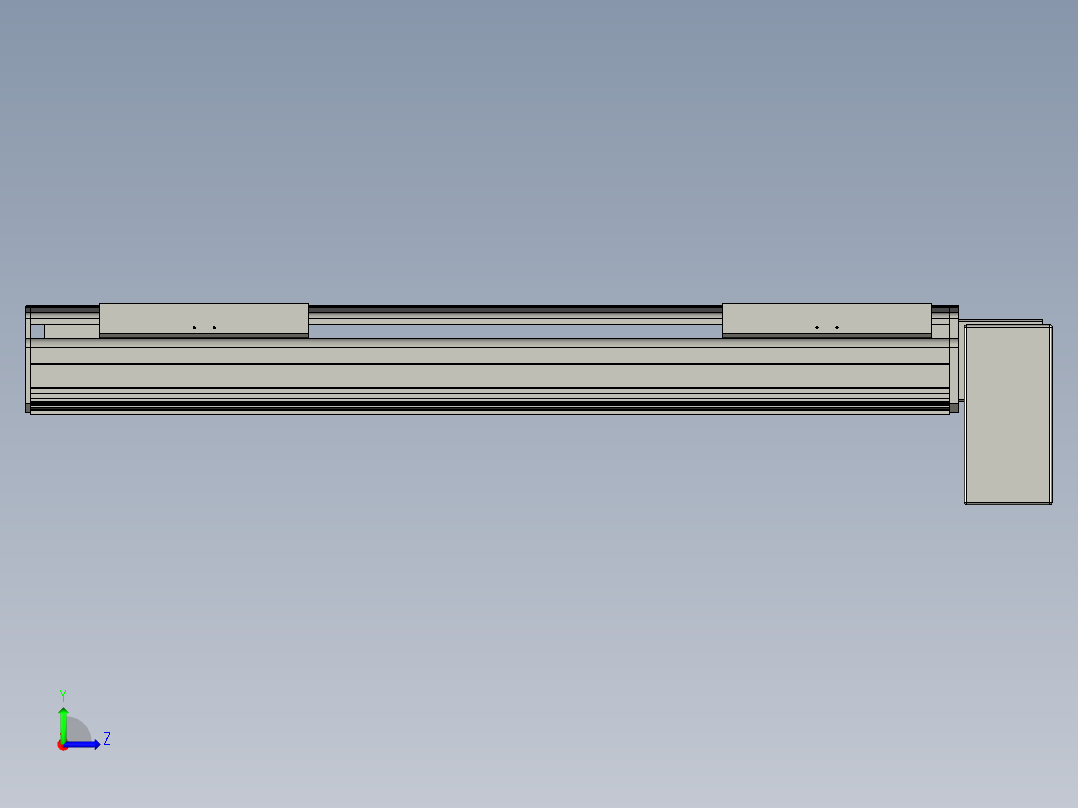 直线模组LHB21-L40-S650-LD设计图纸左视图