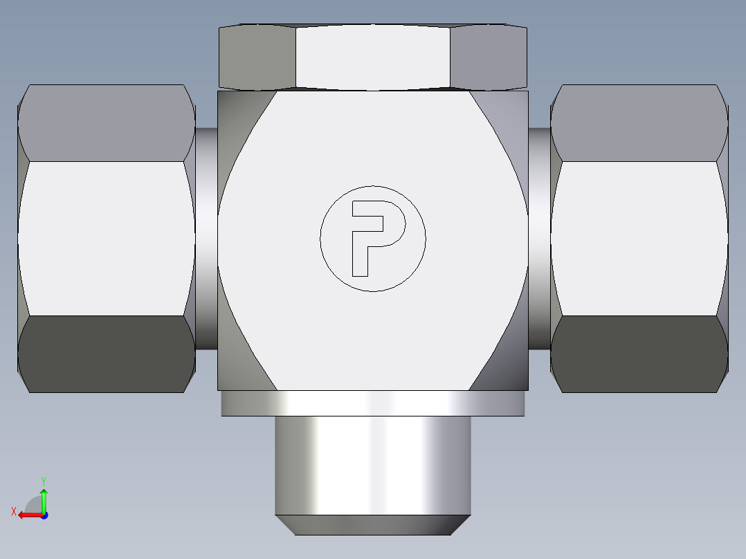 卡套式工业通用硬管接头EO_High_pressure_banjo_tee_TH20SRKD71后视图