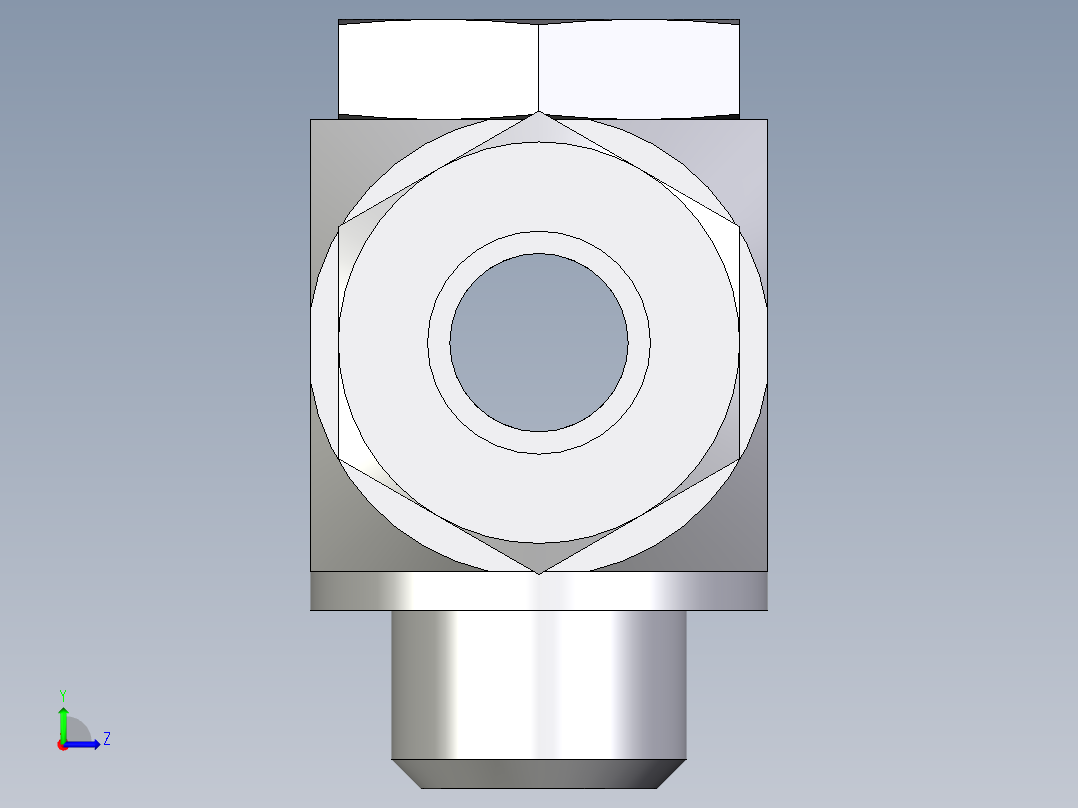 卡套式工业通用硬管接头EO_High_pressure_banjo_tee_TH20SRKD71左视图