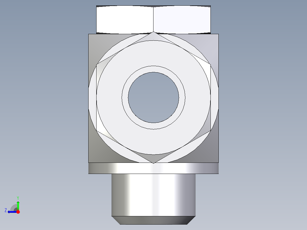 卡套式工业通用硬管接头EO_High_pressure_banjo_tee_TH20SRKD71右视图