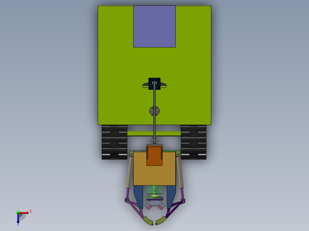 履带式振动采摘机三维+二维1496024俯视图