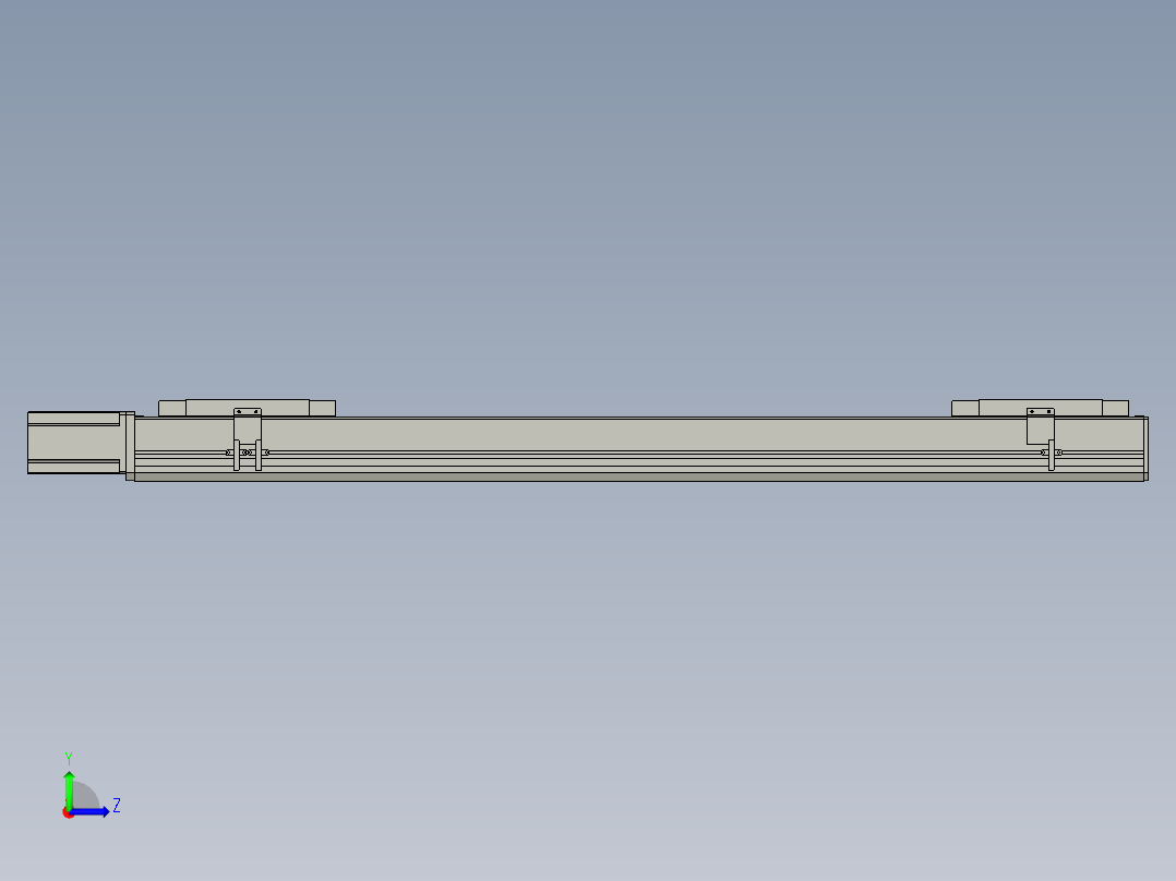直线模组LHC17-S1000-M设计图纸左视图
