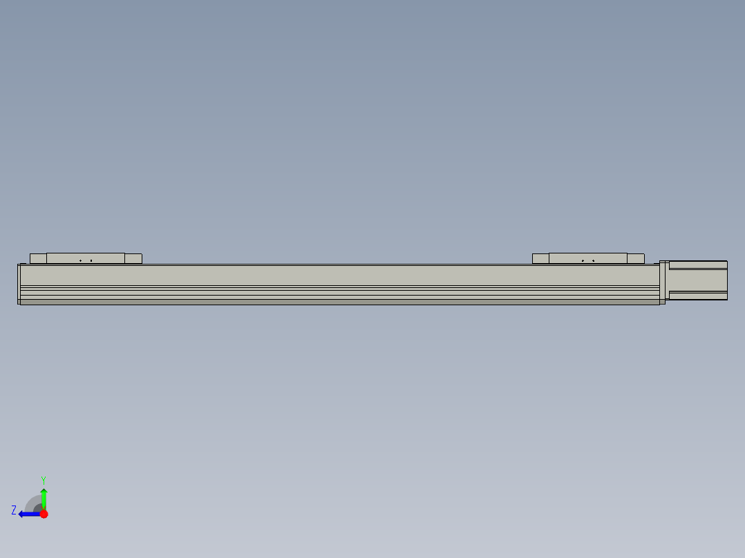 直线模组LHC17-S1000-M设计图纸右视图