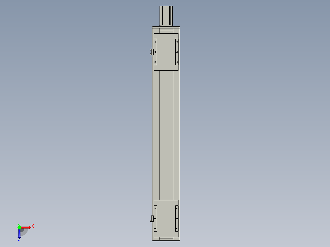 直线模组LHC17-S1000-M设计图纸俯视图