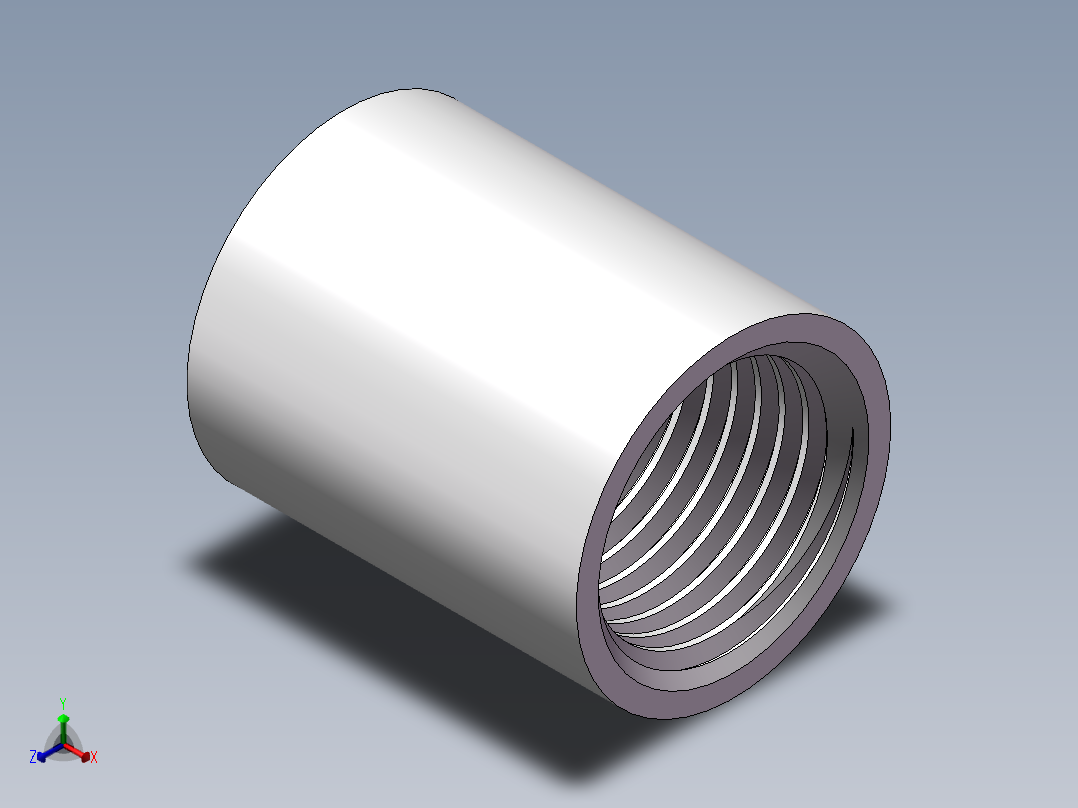 管箍-等径直通 DN10正等轴测图