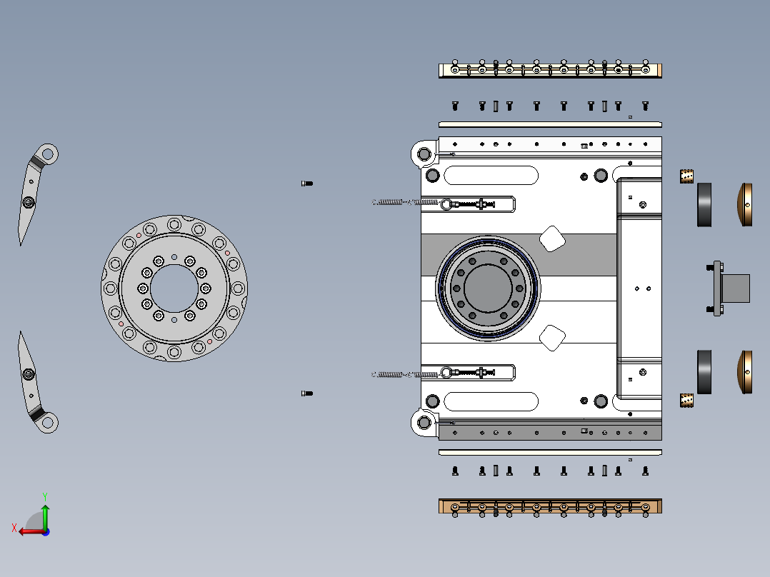 轧钢机轴承座sw20可编辑后视图