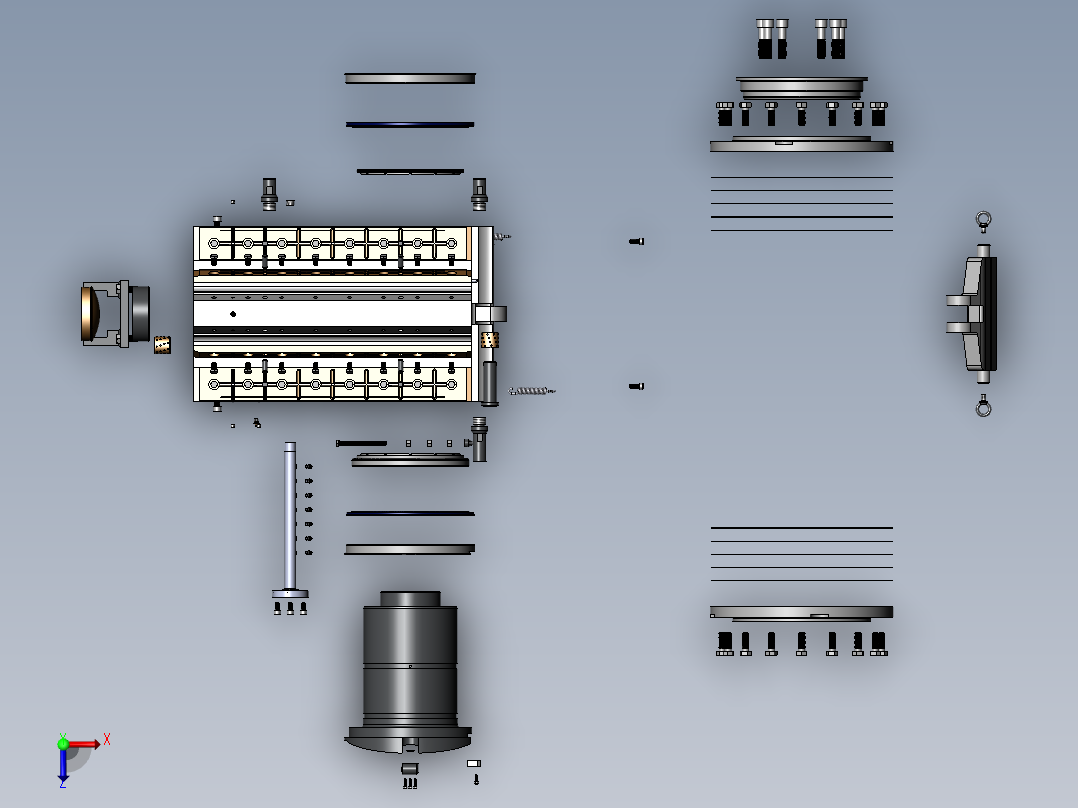 轧钢机轴承座sw20可编辑俯视图