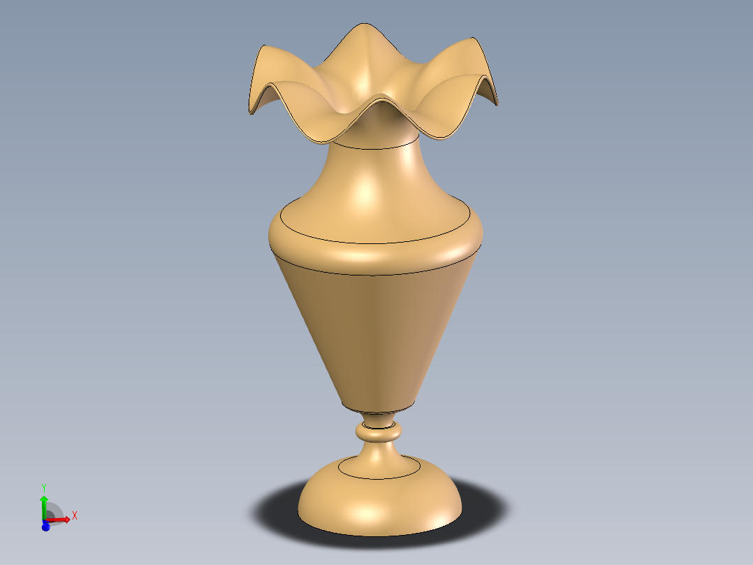 24K<span style='color: red'>黄金</span>花瓶渲染