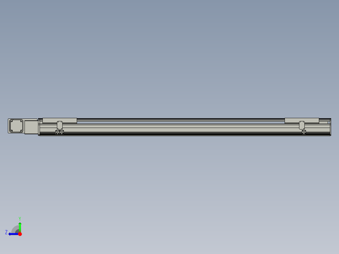 直线模组LHB21-L40-S1600-BL设计图纸右视图