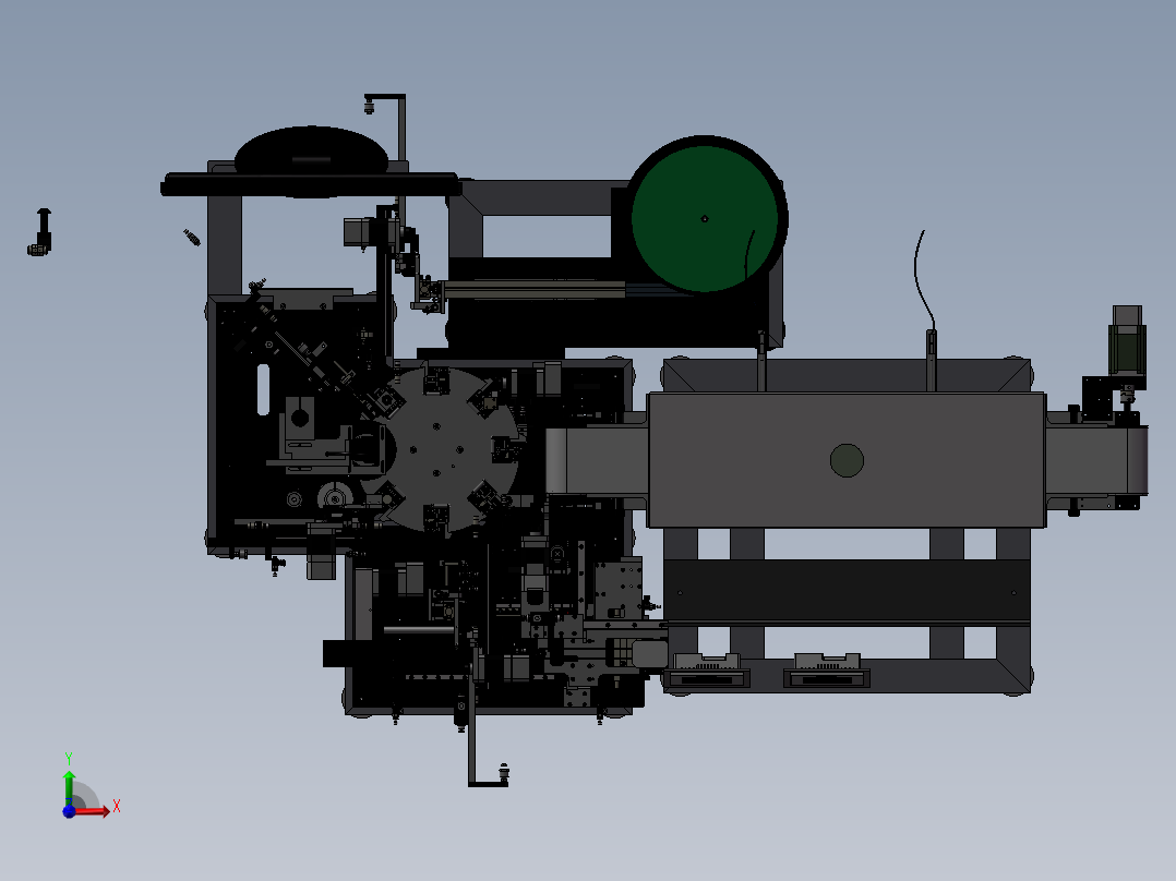 全自动电感器的组装焊接点胶机前视图