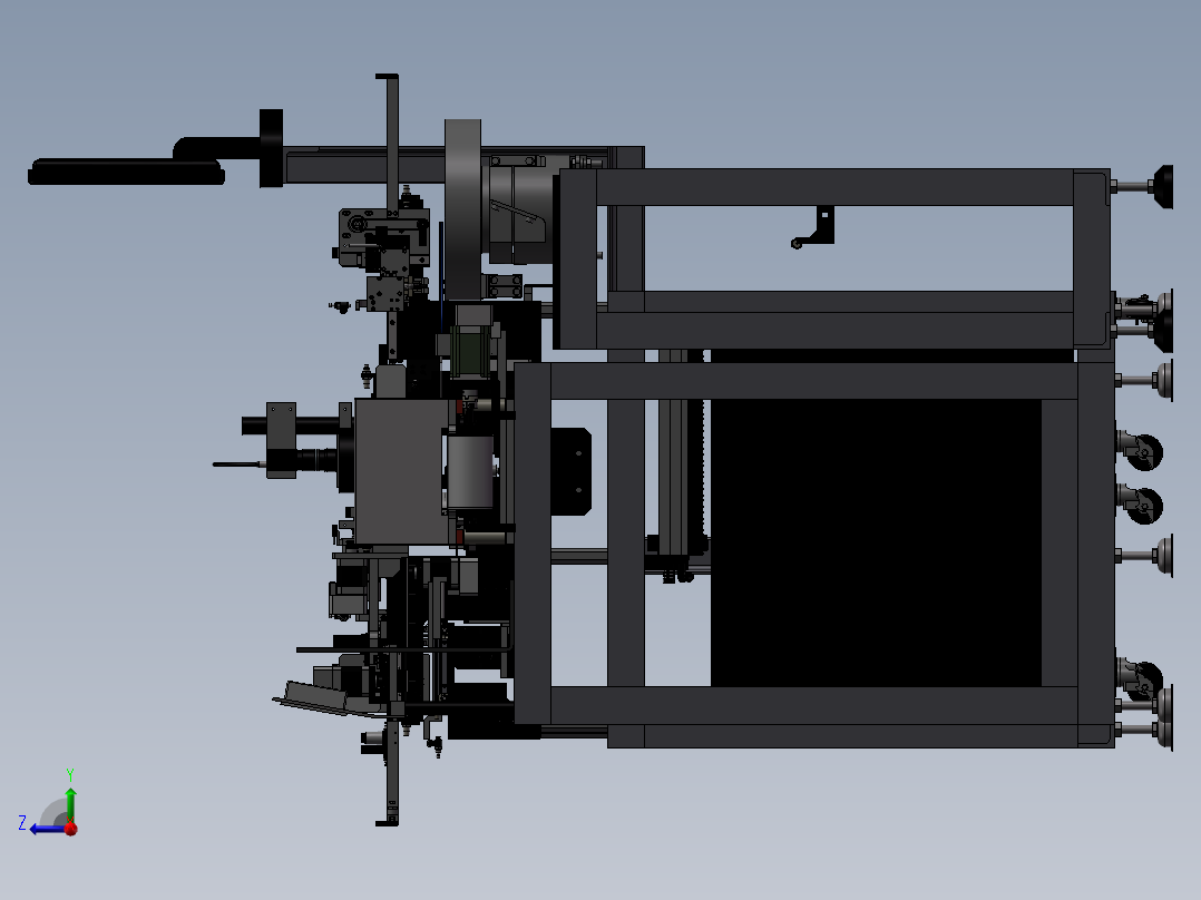全自动电感器的组装焊接点胶机右视图