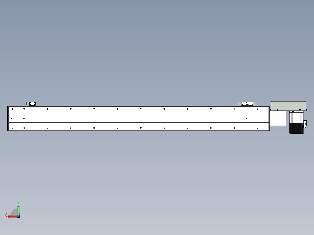同步带滑台-半封闭B10H-L45-S900-R-P40-D3后视图