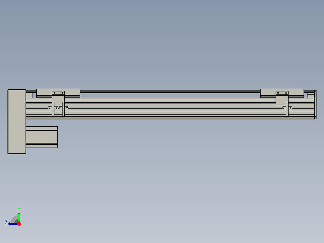 直线模组WG-LHA12-S600-D设计图纸右视图