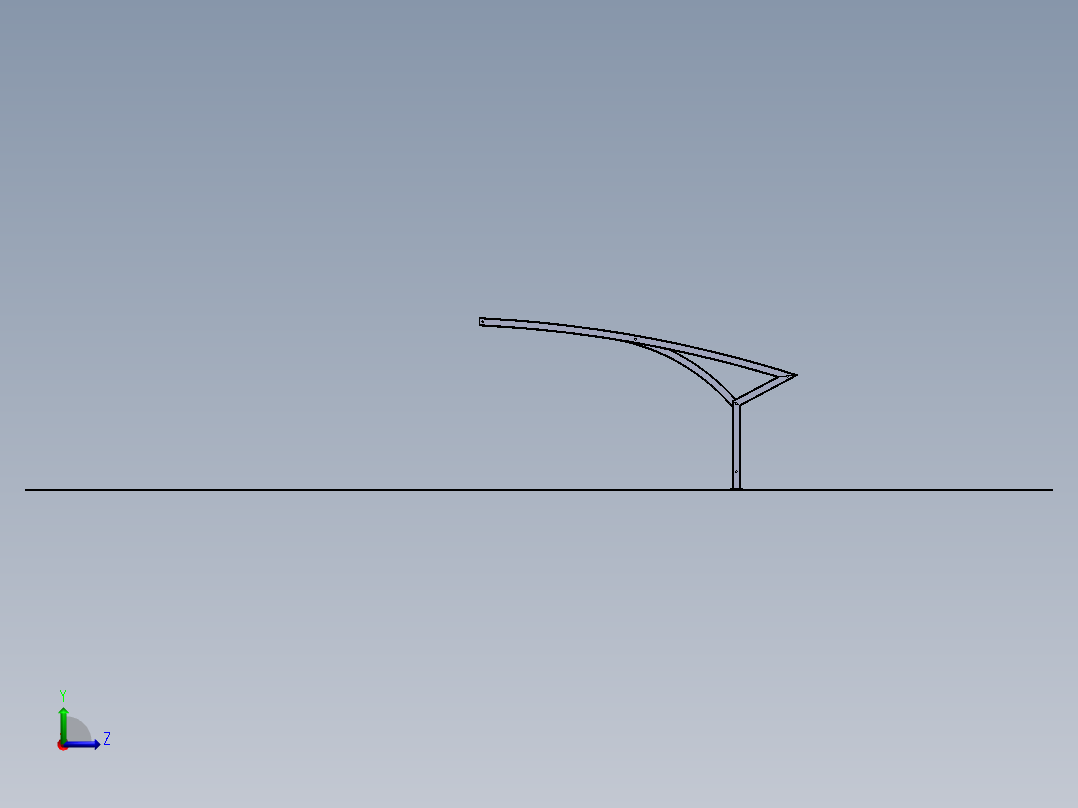 车辆停放棚--sw左视图