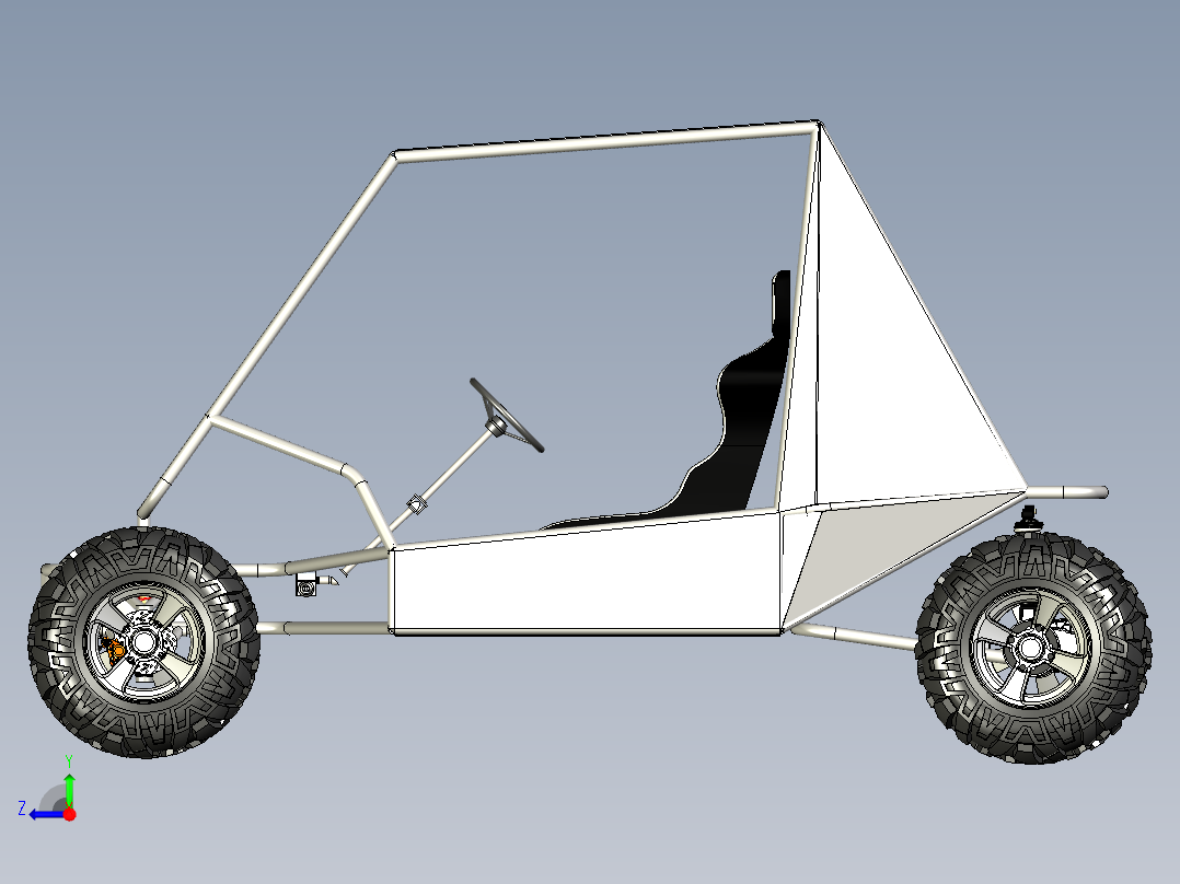 越野车3D数模图纸 IGS格式右视图