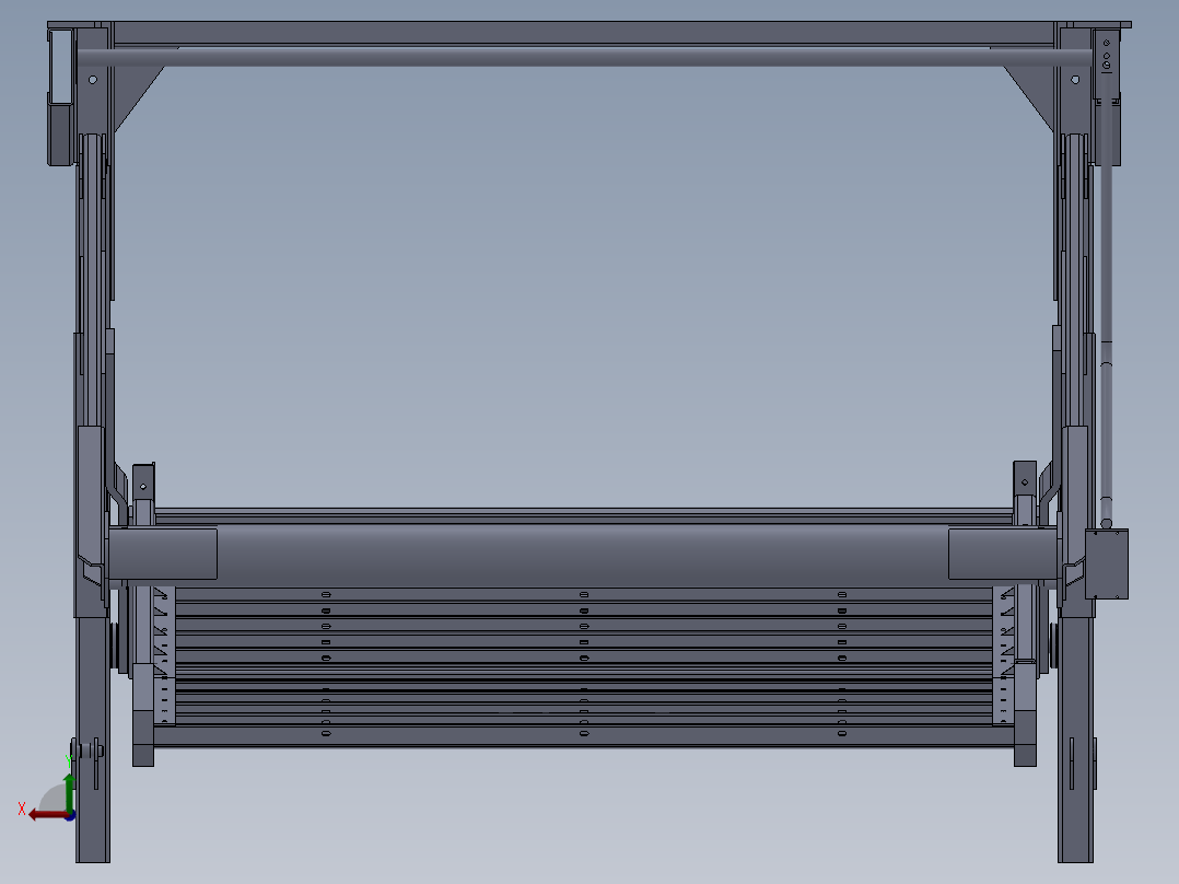 二层液压简易总装后视图