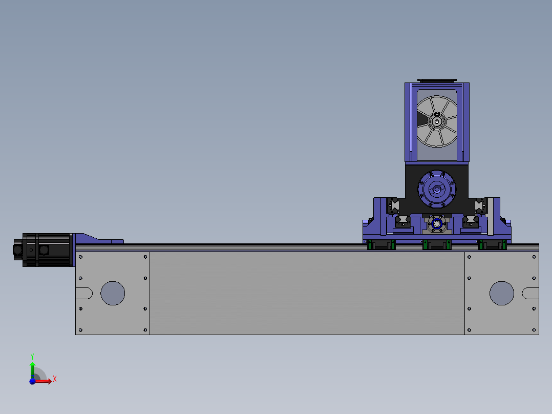 横梁与动力头SW三维图前视图