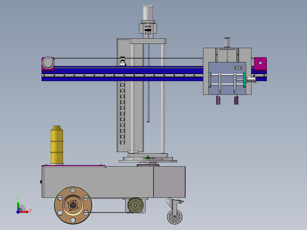 Q436-自动堆垛式载运机器人的设计【三维SolidWorks】前视图
