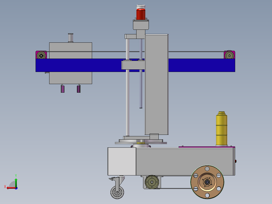 Q436-自动堆垛式载运机器人的设计【三维SolidWorks】后视图