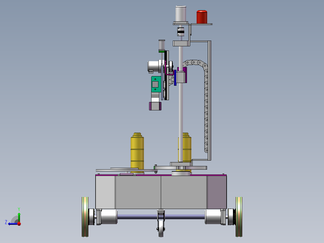Q436-自动堆垛式载运机器人的设计【三维SolidWorks】右视图