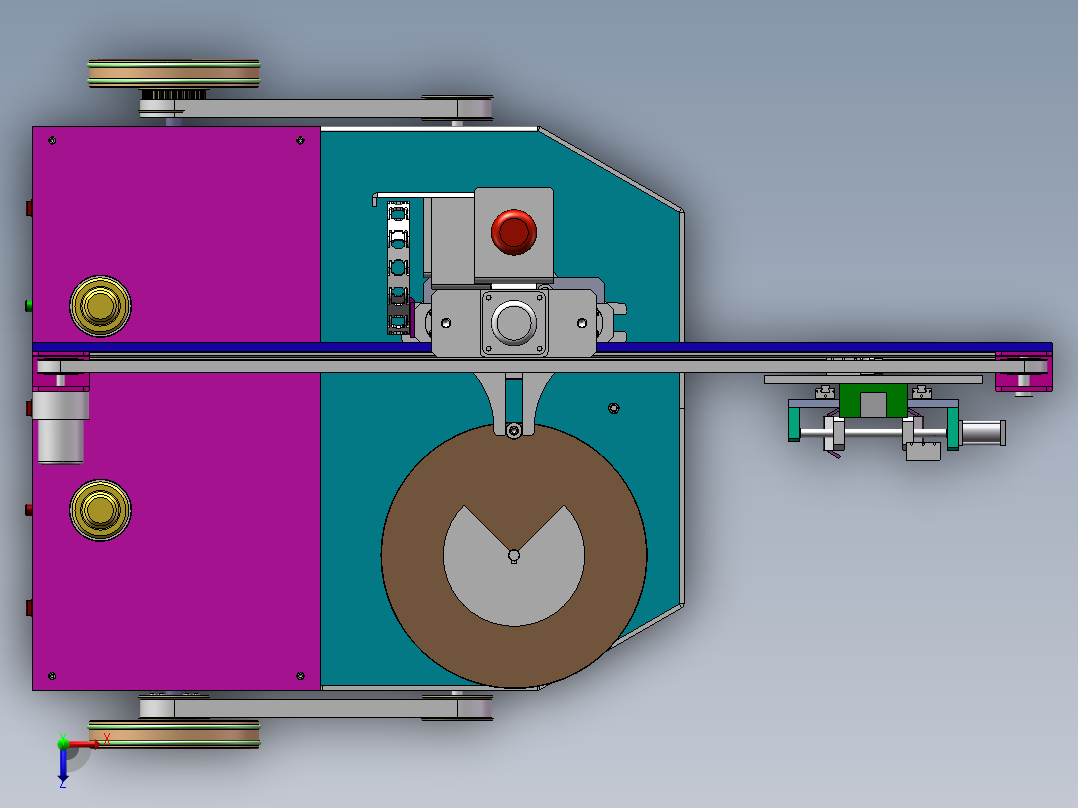 Q436-自动堆垛式载运机器人的设计【三维SolidWorks】俯视图