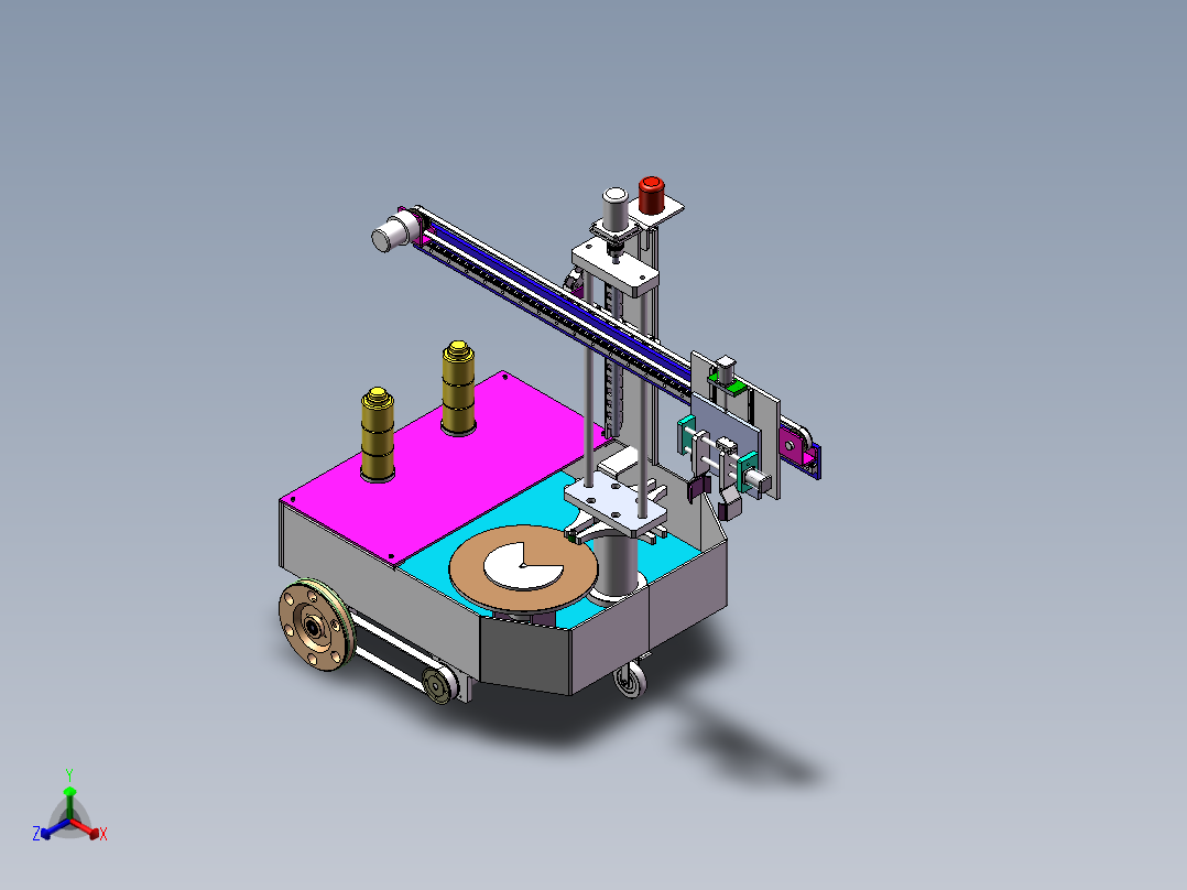 Q436-自动堆垛式载运机器人的设计【三维SolidWorks】正等轴测图