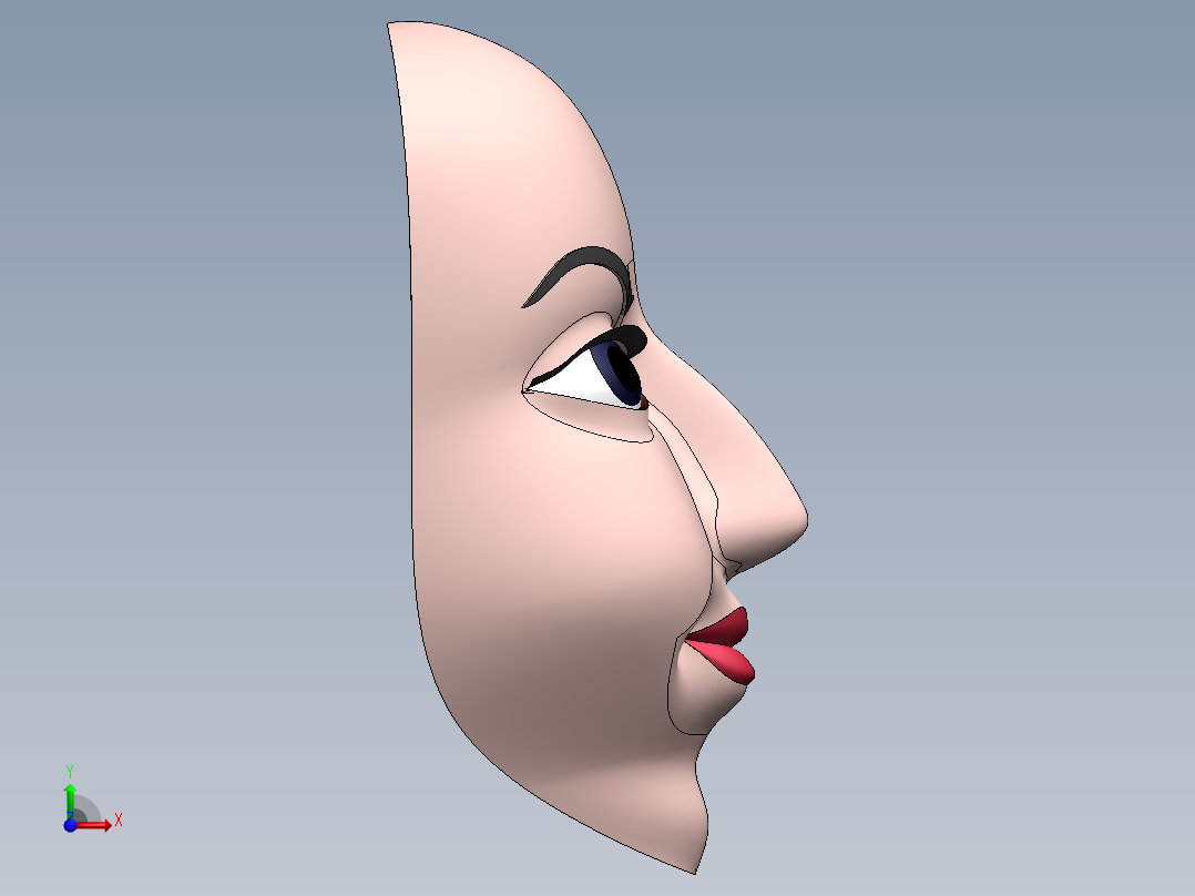 solidworks人脸模型前视图