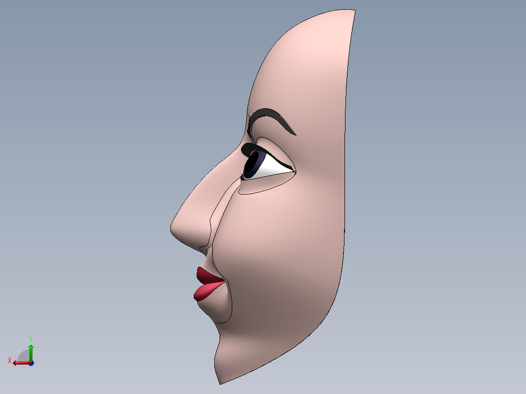solidworks人脸模型后视图