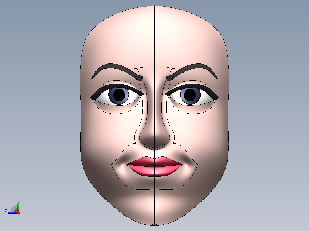 solidworks人脸模型右视图