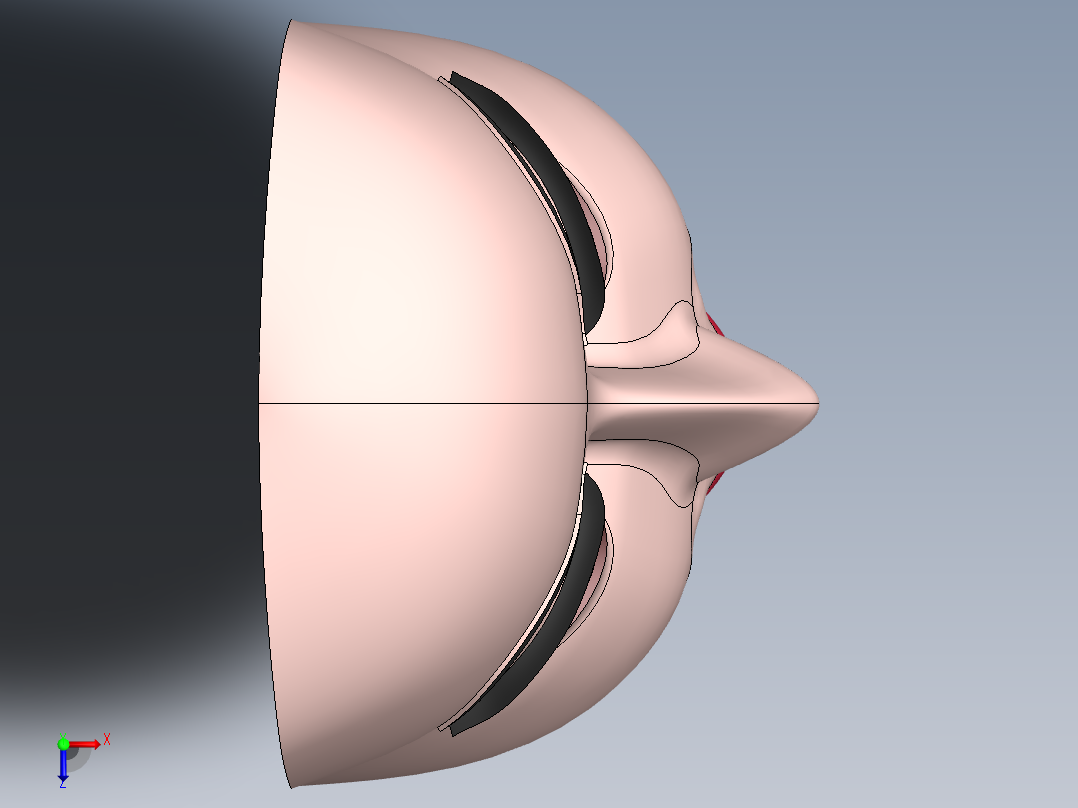 solidworks人脸模型俯视图