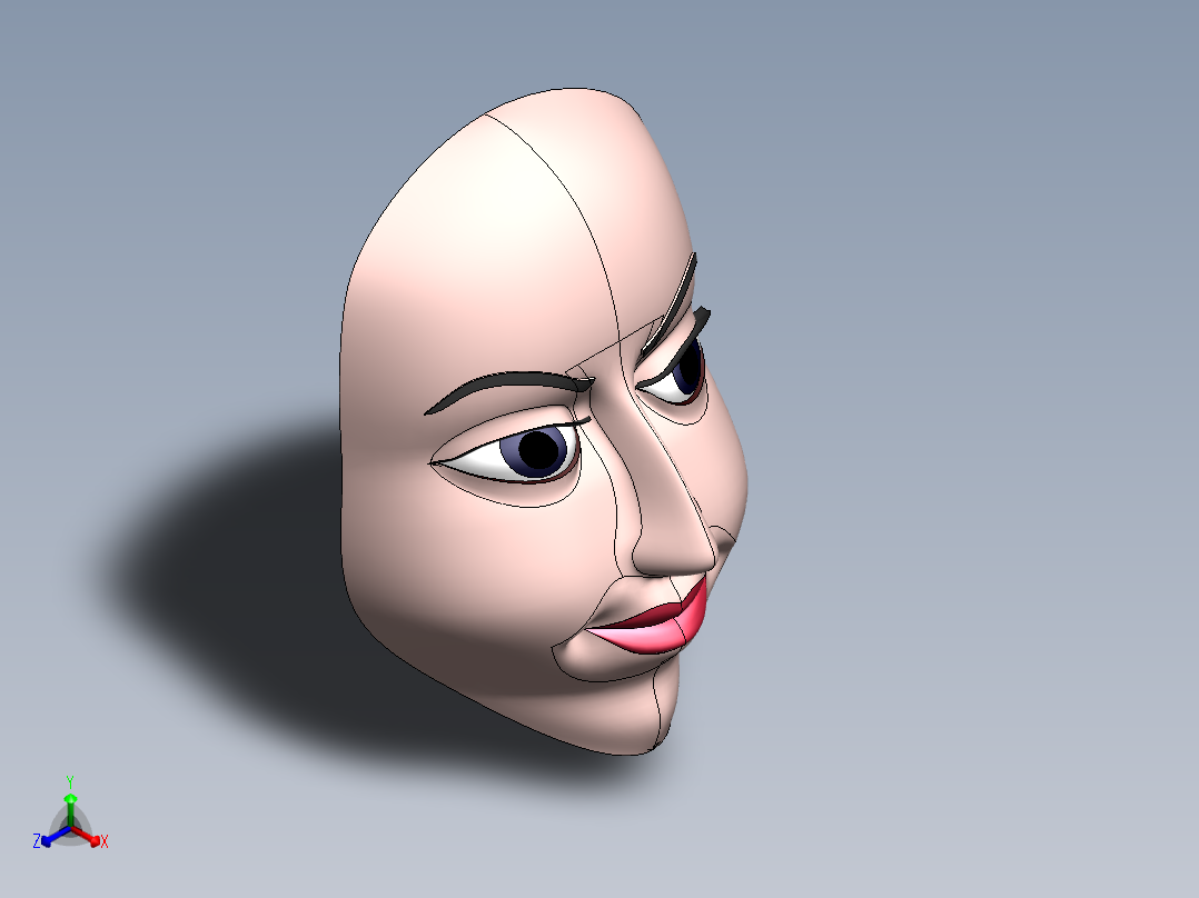 solidworks人脸模型正等轴测图